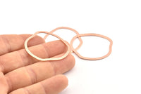 Rose Gold Circle Charm, 4 Textured Rose Gold Plated Brass Circle Charms Without Hole, Earrings, Findings (38x35x0.60mm) D1116 Q0937