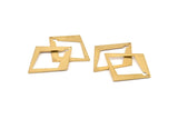 Brass Diamond Charm, 24 Raw Brass Rhombus Charms With 1 Hole, Earrings, Findings (29x25x0.80m) D1040