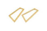Pirinç Trapez Kolye, 12 Ham Pirinç Trapez Boş Küpe, Buluntular (40x19x1mm) D1020