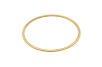 Brass Circle Connector, 12 Raw Brass Circle Connectors (60x2x1mm) D990
