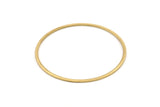 Brass Circle Connector, 12 Raw Brass Circle Connectors (60x2x1mm) D990