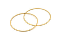 Brass Circle Connector, 12 Raw Brass Circle Connectors (60x2x1mm) D990