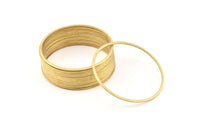 Brass Circle Connector, 12 Raw Brass Circle Connectors (60x2x1mm) D990