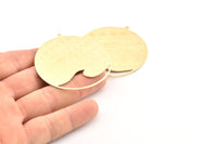 Brass Round Charms, 2 Textured Raw Brass Round Charms With 1 Loop, Pendants, Earrings, Findings (51x54x0.60mm) D1004