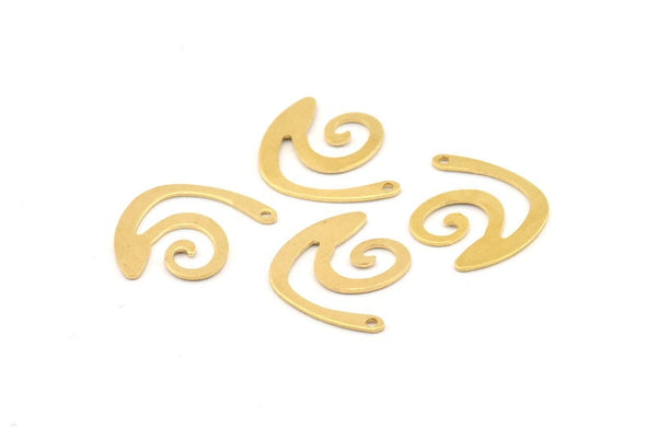 Pirinç Dalga Tılsımı, 1 Delikli 24 Ham Pirinç Dalga Tılsımı, Küpeler, Bulgular (18x15x0,60 mm) D961
