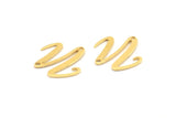 Brass Irregular Charm, 12 Raw Brass Irregular Connectors With 2 Holes, Findings (18x0.80mm) D1031