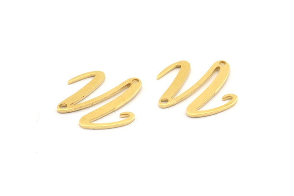 Brass Irregular Charm, 12 Raw Brass Irregular Connectors With 2 Holes, Findings (18x0.80mm) D1031