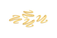 Brass Irregular Charm, 12 Raw Brass Irregular Connectors With 2 Holes, Findings (18x0.80mm) D1031