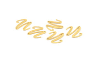 Brass Irregular Charm, 12 Raw Brass Irregular Connectors With 2 Holes, Findings (18x0.80mm) D1031