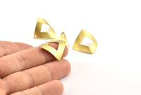 Brass Diamond Charm, 24 Raw Brass Rhombus Charms With 1 Hole, Findings (24x23x0.50mm) D0301