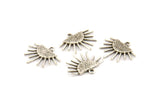 Sun Etnik Kolye, 4 Antik Gümüş Kaplama Pirinç Sun Etnik Kolye, 1 Halka, Bulgular, Tılsımlar (20x17x1,50 mm) E459 H1115
