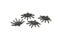 Sun Ethnic Pendant, 6 Oxidized Black Brass Sun Ethnic Pendants With 1 Loop, Findings, Charms (21x17x1.50mm) E479 S1053