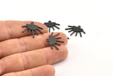 Sun Ethnic Pendant, 6 Oxidized Black Brass Sun Ethnic Pendants With 1 Loop, Findings, Charms (21x17x1.50mm) E479 S1053