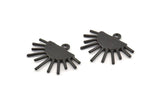 Sun Ethnic Pendant, 4 Oxidized Black Brass Sun Ethnic Pendants With 1 Loop, Findings, Charms (20x17x1.50mm) E459 S1056