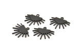 Sun Ethnic Pendant, 4 Oxidized Black Brass Sun Ethnic Pendants With 1 Loop, Findings, Charms (20x17x1.50mm) E459 S1056