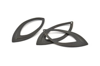 Siyah Markiz Tılsımı, 1 Delikli 6 Oksitlenmiş Siyah Pirinç Markiz Tılsımı, Bulgular (48x22x0,60 mm) D1061 S1055