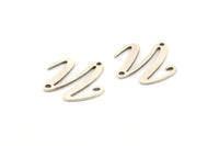 Silver Irregular Charm, 12 Antique Silver Plated Brass Irregular Connectors With 2 Holes, Findings (18x0.80mm) D1031 H1126