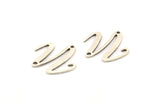 Silver Irregular Charm, 12 Antique Silver Plated Brass Irregular Connectors With 2 Holes, Findings (18x0.80mm) D1031 H1126