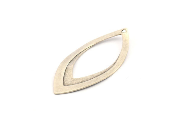 Gümüş Markiz Tılsımı, 1 Delikli 6 Antik Gümüş Kaplama Pirinç Markiz Tılsımı, Bulgular (48x22x0,60 mm) D1061 H1125