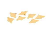 Pirinç Yaprak Tılsımı, 1 Delikli 100 Ham Pirinç Yaprak Tılsımı, Küpeler, Bulgular (12x16x0,40 mm) A1185