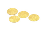 Brass Round Charm, 25 Textured Raw Brass Round Charms With 1 Hole, Earrings, Findings (20x0.80mm) A1199