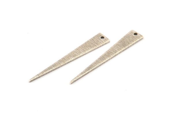 Gümüş Üçgen Tılsım, 1 Delikli 12 Dokulu Antik Gümüş Kaplama Pirinç Üçgen Tılsım, Küpeler, Bulgular (37x6x1mm) D1113 H1027