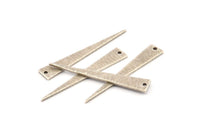 Gümüş Üçgen Tılsım, 1 Delikli 12 Dokulu Antik Gümüş Kaplama Pirinç Üçgen Tılsım, Küpeler, Bulgular (37x6x1mm) D1113 H1027