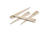 Gümüş Üçgen Tılsım, 1 Delikli 12 Dokulu Antik Gümüş Kaplama Pirinç Üçgen Tılsım, Küpeler, Bulgular (37x6x1mm) D1113 H1027