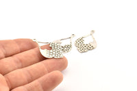 Silver Drop Charm, 8 Antique Silver Plated Brass Drop Charms With 1 Loop, Findings, Earrings, Pendants (36x21x0.70mm) D1247 H1150