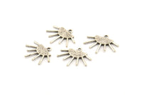 Sun Ethnic Pendant, 6 Antique Silver Plated Brass Sun Ethnic Pendants With 1 Loop, Findings, Charms (21x17x1.50mm) E479 H1147