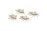 Sun Ethnic Pendant, 6 Antique Silver Plated Brass Sun Ethnic Pendants With 1 Loop, Findings, Charms (21x17x1.50mm) E479 H1147