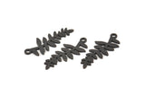 Siyah Yaprak Tılsımı, 1 Döngülü 12 Oksitlenmiş Pirinç Yaprak Tılsımı, Kolye Uçları, Bulgular (28x11x0,80 mm) D1232 S1190