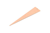 Rose Gold Triangle Charm, 2 Textured Rose Gold Plated Brass Triangle Charms With 1 Hole, Earrings, Findings (60x13x0.60mm) D1017 Q0910