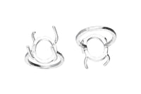 SilverClaw Ring, 925 Silver Claw Ring Settings With 4 Claws N0212