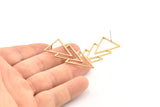 Brass Triangle Earring, 4 Raw Brass Triangle Stud Earrings (46x21x1mm) E034 A1216