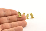Bird Skull Earring, 8 Raw Brass Bird Skull Stud Earrings (13x10mm) N0429 A1302