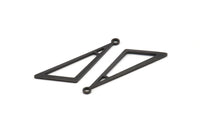 Black Triangle Charm, 24 Oxidized Black Brass Triangle Charms With 1 Loop, Charms, Earrings (32x10x1mm) D1098 S1042