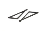 Black Triangle Charm, 24 Oxidized Black Brass Triangle Charms With 1 Loop, Charms, Earrings (32x10x1mm) D1098 S1042