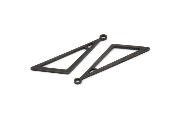 Black Triangle Charm, 24 Oxidized Black Brass Triangle Charms With 1 Loop, Charms, Earrings (32x10x1mm) D1098 S1042