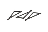 Black Triangle Charm, 24 Oxidized Black Brass Triangle Charms With 1 Loop, Charms, Earrings (32x10x1mm) D1098 S1042