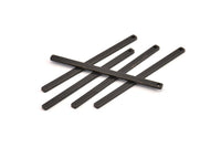 Black Necklace Bar, 12 Oxidized Black Brass Stick Neckalce Bars With 1 Hole, Findings, Earrings (47x2.5x1.2mm) D1155 S1077