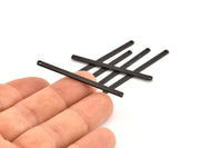 Black Necklace Bar, 12 Oxidized Black Brass Stick Neckalce Bars With 1 Hole, Findings, Earrings (47x2.5x1.2mm) D1155 S1077
