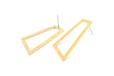 Brass Trapezoid Earring, 6 Raw Brass Trapezoid Stud Earrings (40x19x1mm) D1020 A1247