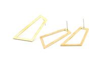Brass Trapezoid Earring, 6 Raw Brass Trapezoid Stud Earrings (40x19x1mm) D1020 A1247