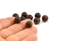 Vintage Wooden Bead, 100 Vintage Wooden Beads Made In Germany, Findings (11x10mm) B48