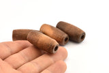 Vintage Wooden Bead, 12 Vintage Wooden Beads Made In Germany, Findings (32x15mm) B53