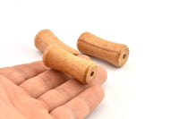 Vintage Wooden Bead, 8 Vintage Wooden Beads Made In Germany, Findings (39x17mm) B41