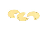 Brass Pizza Slice, 10 Raw Brass Three Quarters Stamping Blank Charms With 3 Holes, Pendants, Findings (21x25x0.80mm) A0142