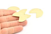 Brass Pizza Slice, 6 Raw Brass Three Quarters Stamping Blank Charms With 1 Hole, Pendants, Findings (30x35x0.80mm) A0423