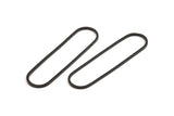 Black Oval Charm, 12 Oxidized Black Brass Oval Rings, Connectors (50x13x1mm) D1288 S604